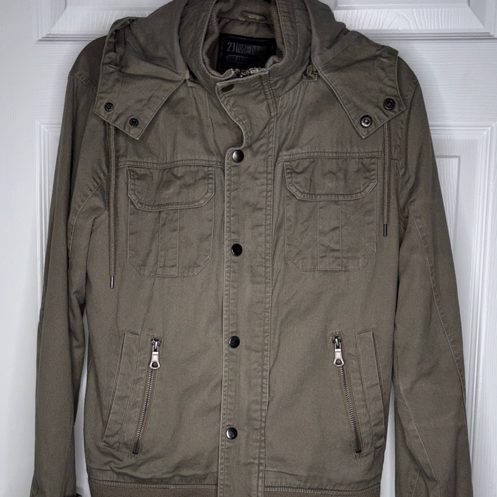 21men Olive Green Military Field Jacket